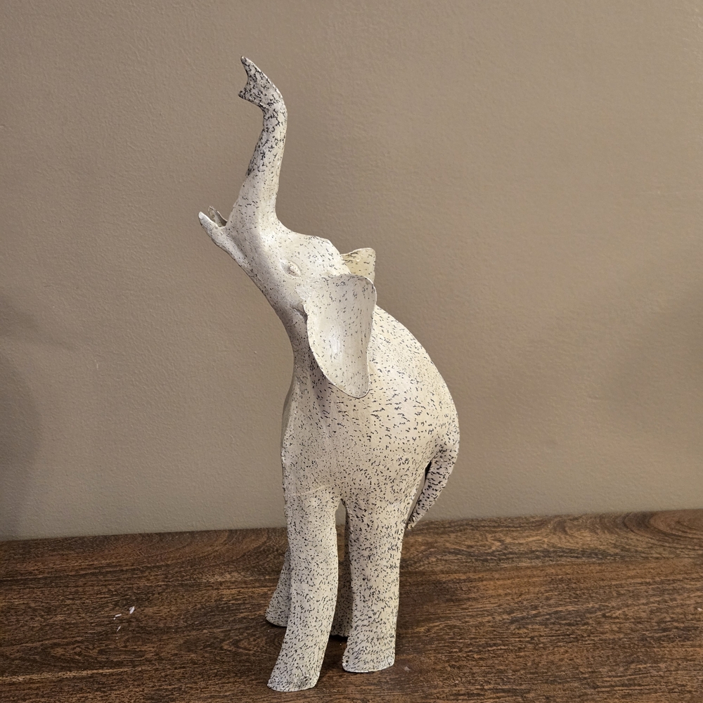 Artisan Cream Elephant Sculpture